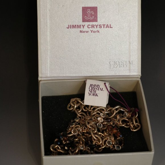 NEW Jimmy Crystal Gold Flower Necklace - Picture 3 of 10